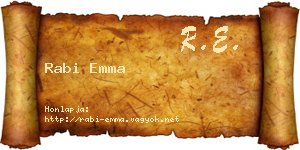 Rabi Emma névjegykártya